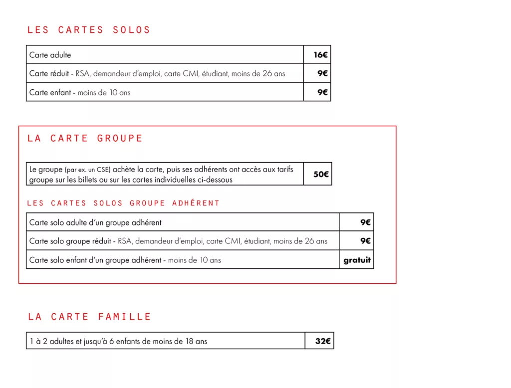 Prix des adhÃ©sions